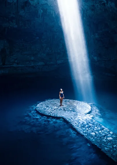 Blue cenote platform near Tulum